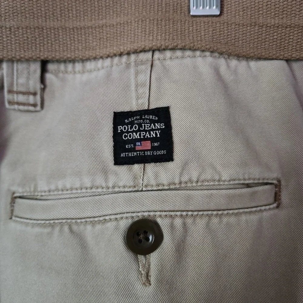 POLO JEANS‎ CO Cargo Shorts Khaki Y2K Skate Utility 34